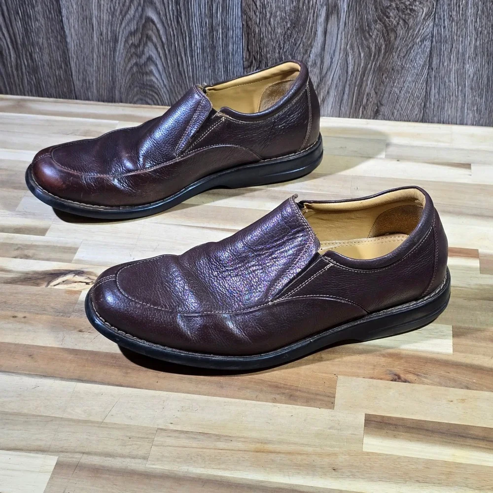 Gallus Men's Brown Leather Slip On Loafers Size 10.5 Comfort‎ Dress Shoes Ortho